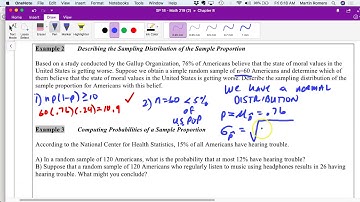8.2 Part 2 Sampling Distribution Sample Proportion