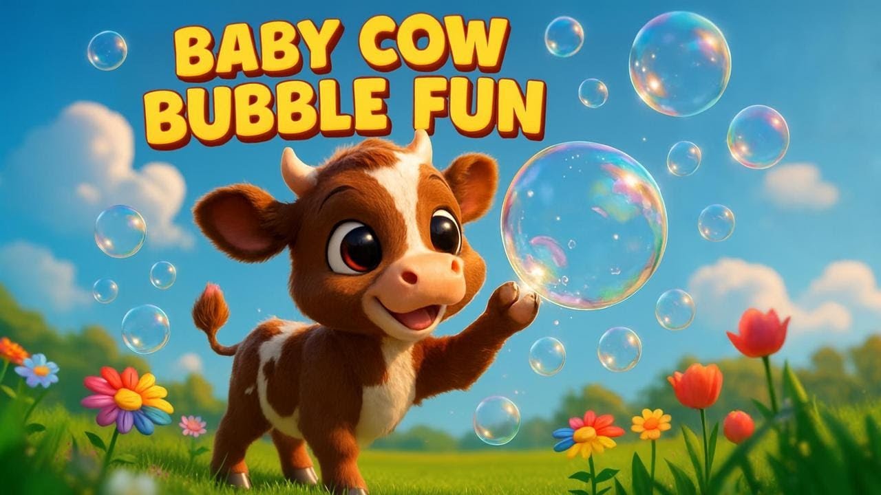 Baby Cow Bubble Fun | Cute Kids Song with Bubbles & Dancing Moo!