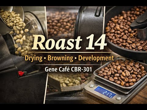 Roast 14 – Ethiopian Natural Drying, Browning, Development CBR 301 video thumbnail