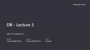 CSE421 - Database Systems Lecture 3