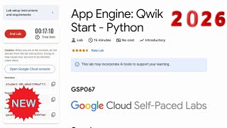App Engine: Qwik Start - Python || 2026 || #GSP067 #qwiklabs #qwiklabsarcade2026