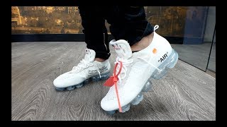 off white vapormax on foot