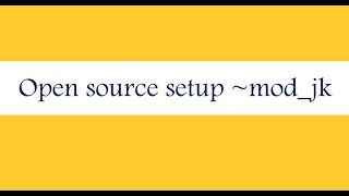 How to setup mod_jk and tomcat