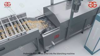 GELGOOG®---3D Video About 300kg/h Automatic French Fries Making Machine +8618537181190