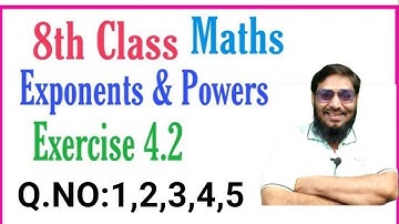 8th class Maths 4.EXPONENTS & POWERS||Exercise 4.2 (Q1 to Q5)
