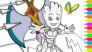 Coloring Guardians of the Galaxy Groot | Coloring Book Pages