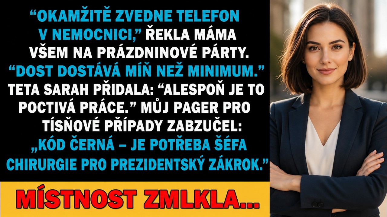 Na rodinném galavečeru se máma veřejně smála mé práci: „Vydělá sotva 45 000 ročně.“ Bratr přitakal, že je to práce bez budoucnosti. O pár hodin později mi přišla zpráva, že už nejsem zvána na...