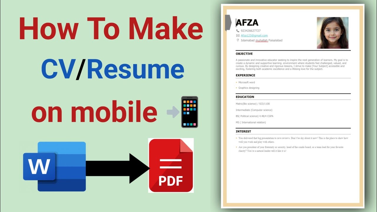 How to make CV on MS word in mobile 📲 || Mobile mein cv kesy bnate ...