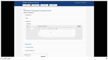 Budget Request System Request Form Overview