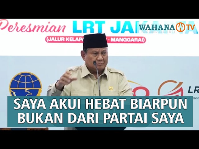 Full Pidato Presiden Prabowo di Peresmian LRT Jakarta Jalur Kelapa Gading Manggarai | Wahana Terkini