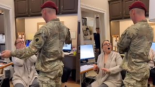 Soldier Surprises Mom After 10 Months Deployment!