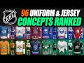 NHL Uniform & Jersey Concepts Ranked! 96 Jerseys! (Designs by CD24)