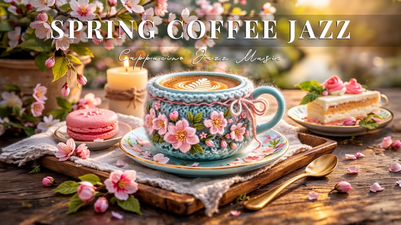 Spring Blossom Coffee Jazz 🌿 ☕ Cozy Floral Café Ambience & Soft Bossa Nova for Relaxation & Focus