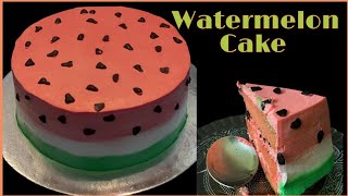 #WatermelonCake #Baking #nooven #Birthdaydecorationideas #Coloured vanillasponge #nooven