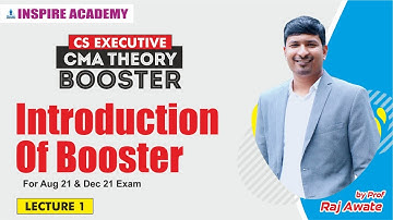 CMA Theory BOOSTER lecture 1 I intro I by Raj Awate