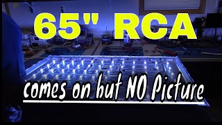 RCA 65 inch LED TV Model RWOSU6547 B blue light but black screen