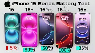 iPhone 16 Pro Max vs 16 Pro vs 16 Plus vs 16 and 16e🔋 Battery Drain Test –Ultimate Comparison 2025!
