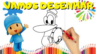 Desenhar E colorir Pocoyo E Seus Amigos 👶👧🏼🐶🐘🦆 Desenhos Para Crianças  