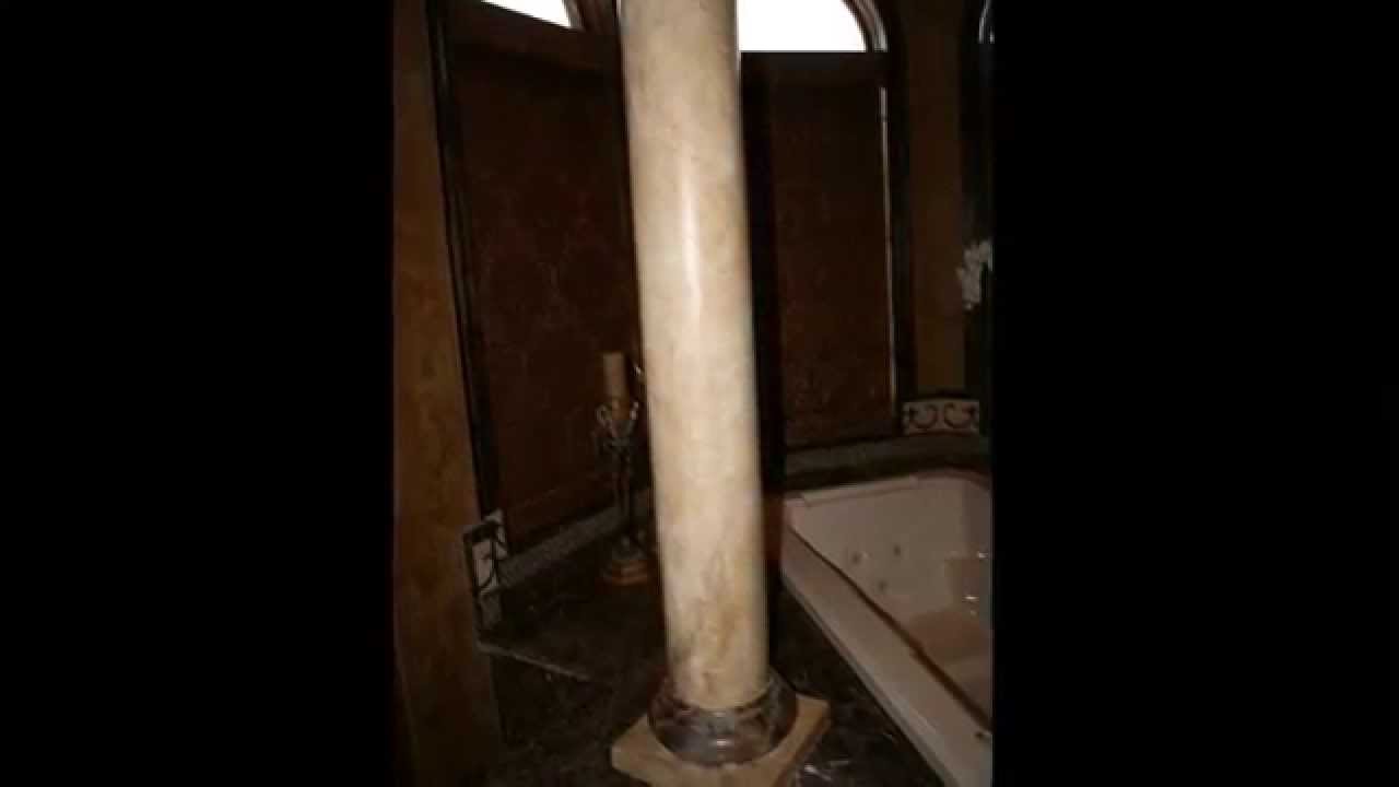 lisa bryant presents: master bathroom Faux marble Columns, dark ...