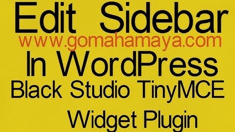 Black Studio TinyMCE Widget Plugin Tutorial