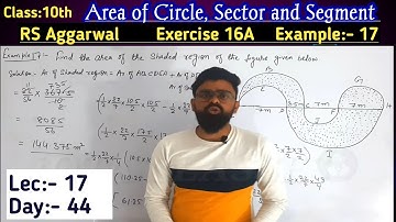 Find the area of shaded region of the figure given | Rs Aggarwal Class 10 Exercise 16A Example 17