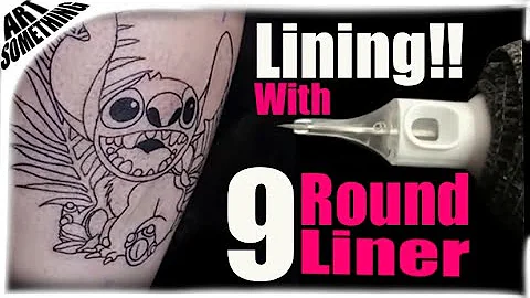 ✅How to Tattoo, Lining with 9 Round Liner 🤘 Real time tattooing, TIPS, TRICKS, And MUCH MORE