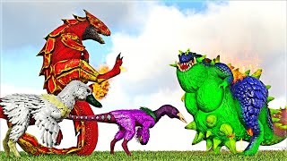 FAT-GODZILLA SUMOSAURUS VS PURETOTOKAGE, KUTSU-YA-KU & DIRU-YA-KU (ARK SURVIVAL EVOLVED BATTLE)