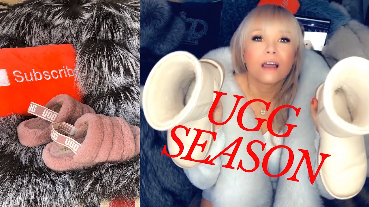 UGG boots unboxing TRY ON review ⭐️ Hooded Silver Fox fur coat , fur hat , fur stole and Uggs