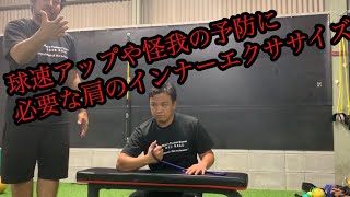 [野球トレーニング]球速アップや怪我の予防に必要な肩のインナーエクササイズ