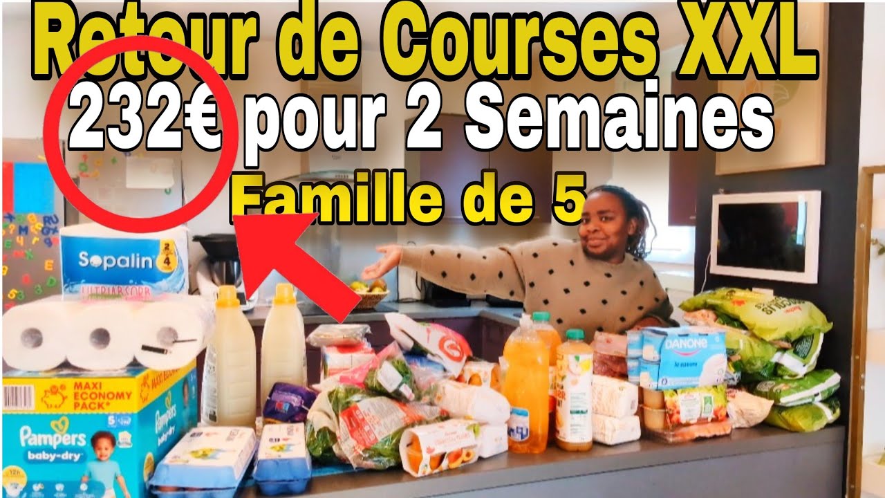 Gros Retour de Courses pour une famille de 5 : Montant de 232€