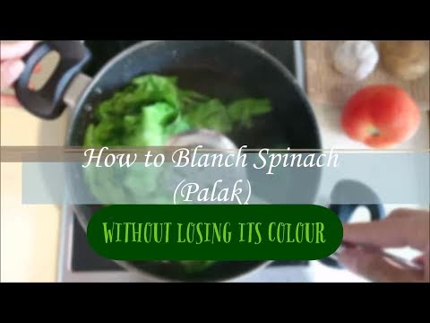 Como Blanch espinafre (Palak) | Branqueamento e Drenagem espinafre