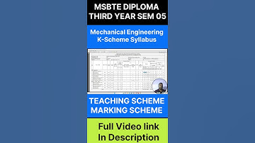 Mechanical Engineering K Scheme Syllabus Sem 05 #msbte #diploma