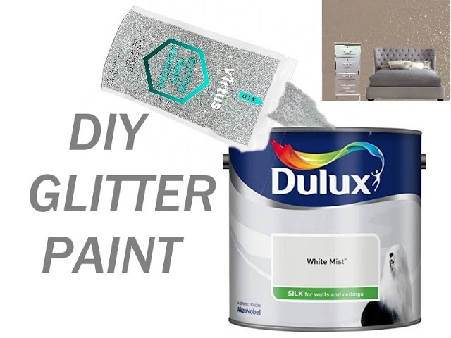 Hemway.com Silver Holographic Glitter Paint Additive simply mix with paint  for glitter walls 