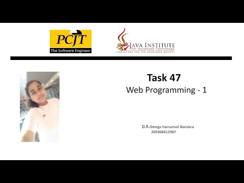 Task 47 | Web programming-1 | Java Institute