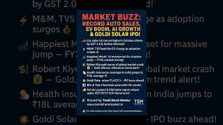 🚀 Market Buzz: Record Auto Sales, EV Boom, AI Growth & Goldi Solar IPO! | Market News 3 Nov 2025.