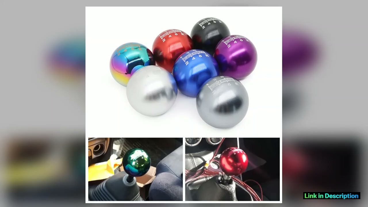 6 speed Universal Neo Chrome Manual Automatic Spherical Round 50MM Gear Shift Knob For