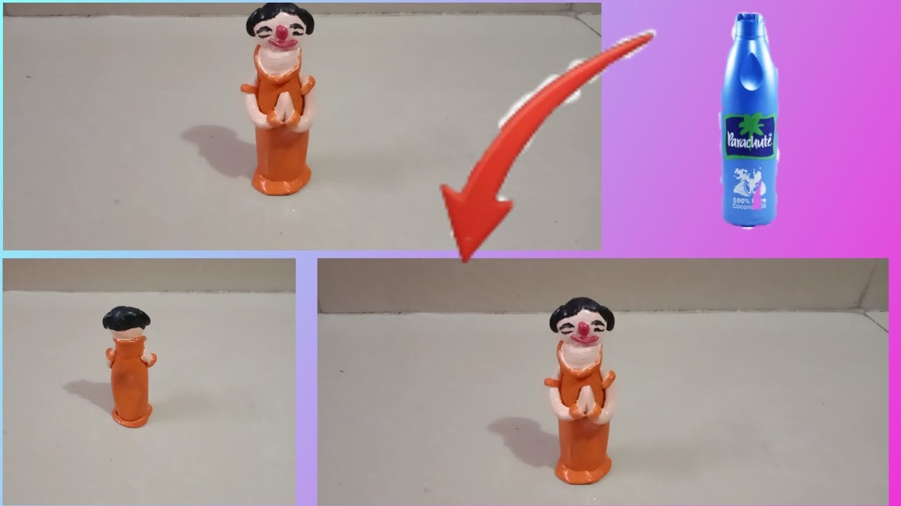 तेल की बोतल से गुड़िया बनाना आसान है  बच्चे भी बना लेंगे/