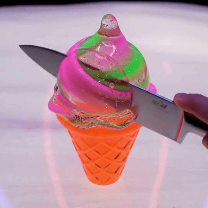 ASMR: Top-Down Glass Ice Cream Slice #asmrfood #asmreating