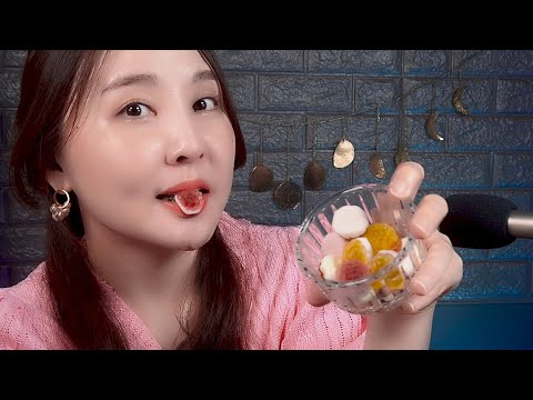 젤리 먹는 소리 ASMR｜[ 하쁠리 잡화점 ] 잠옷 만들기, 타로 공부 등 근황 <strong>토크</strong>｜<strong>eating</strong> sounds｜mukbang｜<strong>eating</strong> show