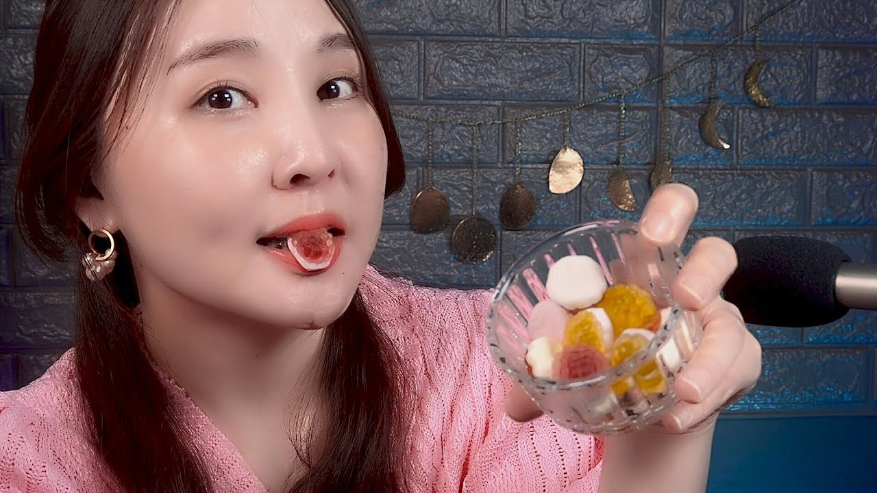 젤리 먹는 소리 ASMR｜[ 하쁠리 잡화점 ] 잠옷 만들기, 타로 공부 등 근황 토크｜eating sounds｜mukbang｜eating show