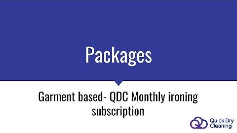 Packages: Garment based - QDC monthly ironing subscription package
