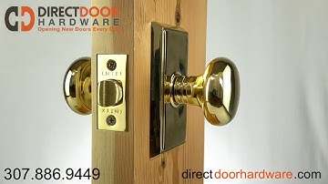 Emtek Providence Knob with Rectangular Rosette in Polished Brass