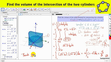 Find the volume of the intersection of the two cylinders via triple integrals