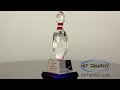 Crystal Bowling Pin Trophy CRY141 with Free Personalization