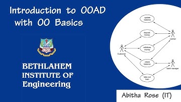 Introduction to OOAD  with OO Basics | IT | Bethlahem Institute of Eng | Online Class | Abitha Rose