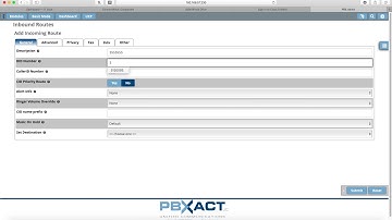 Setting up an inbound route in Sangoma