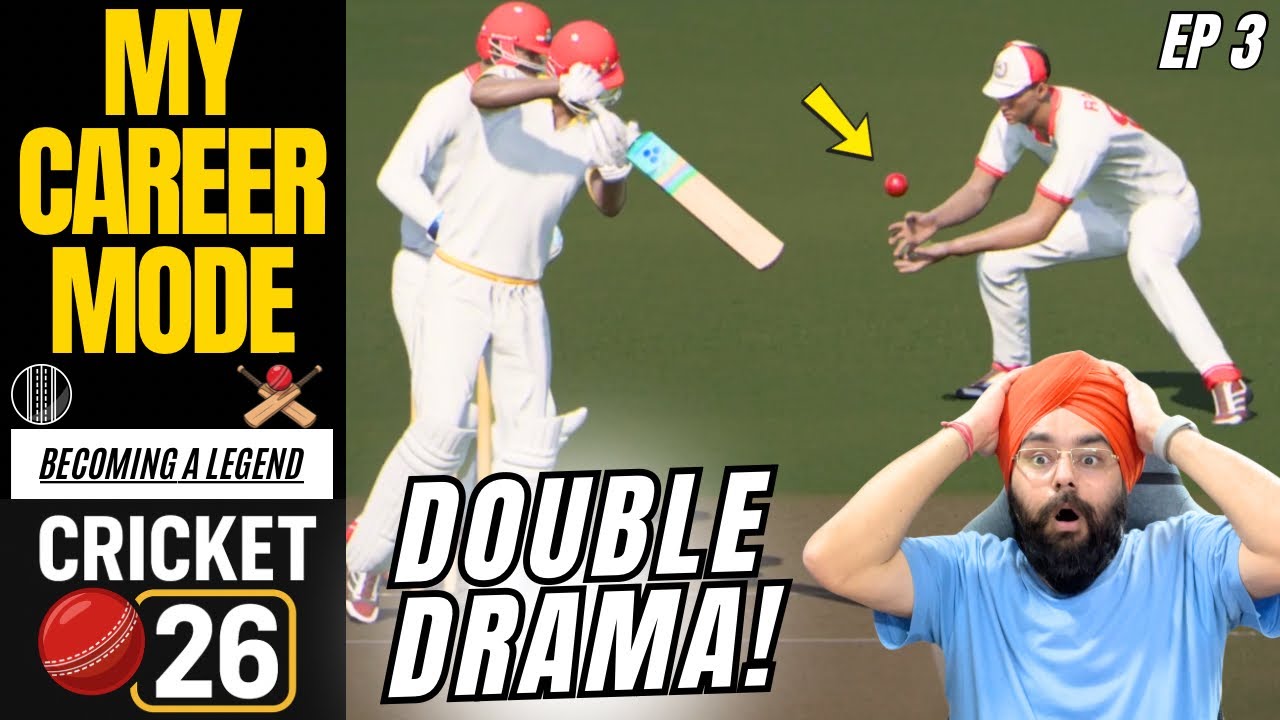 Cricket 26 – Double Drama! Slip Catch + DUCK! 😳🔥 | Career Mode EP 3