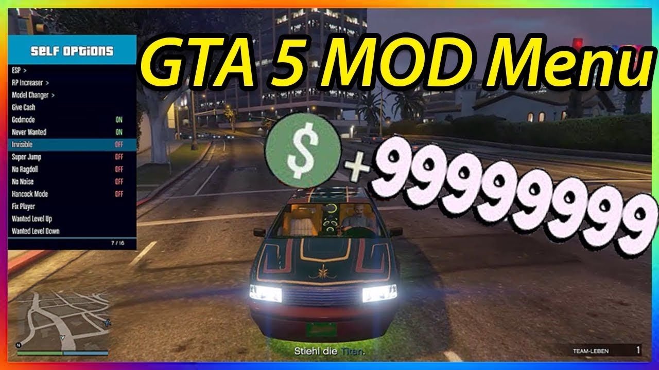 GTA 5 ONLINE Mod Menu Money drop/RP (PC) YouTube