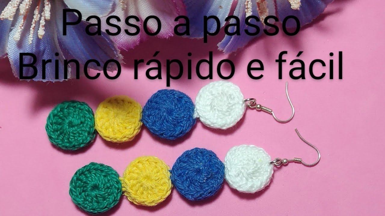 PASSO A PASSO Brincos de crochê fácil e rápido #brincosdecroche - YouTube