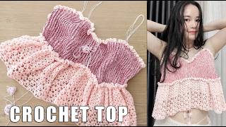 Easy Crochet Top Tutorial - Step-by-Step for Beginners - YouTube